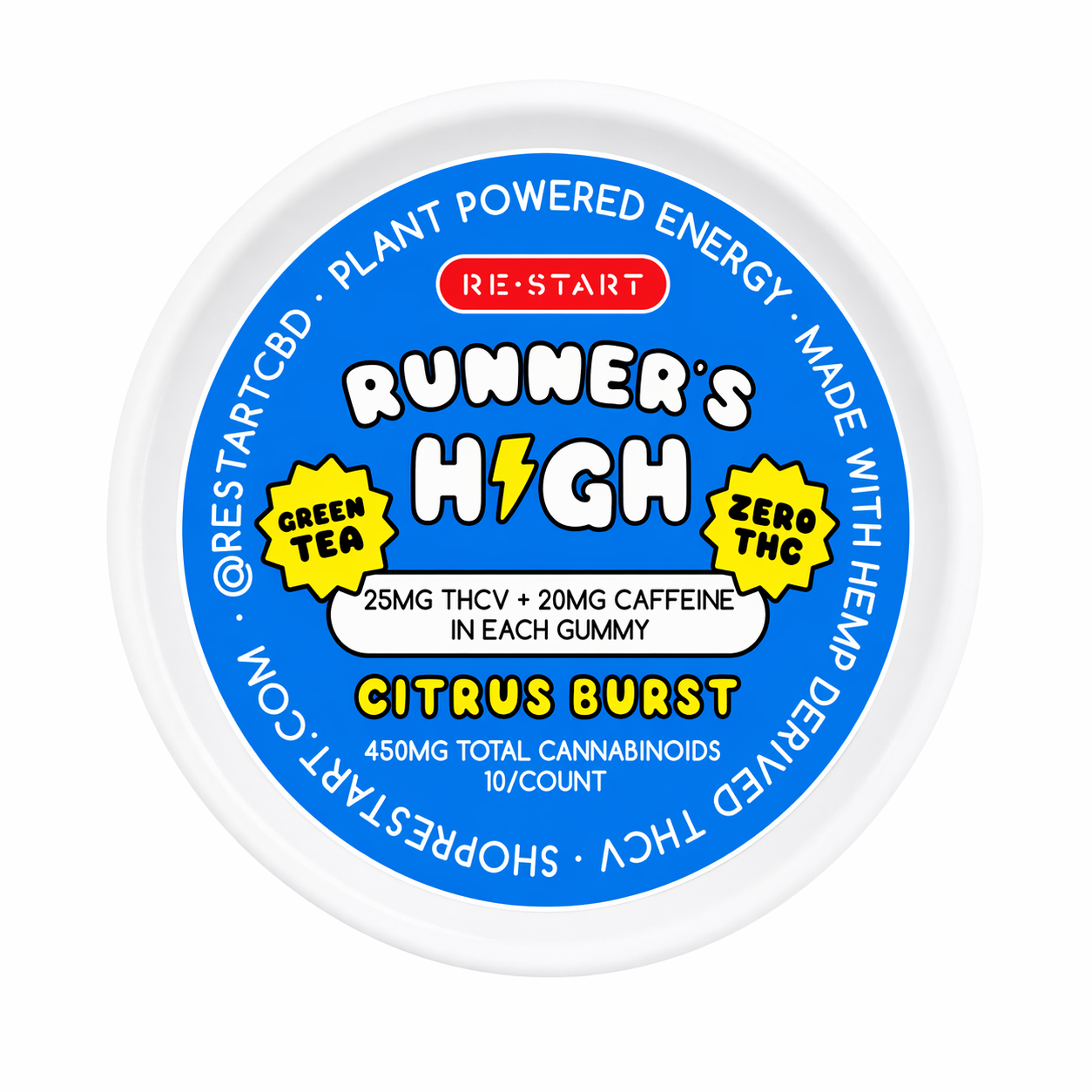 Runner's High Energy Gummies THCV + Green Tea (Citrus) / 10-ct